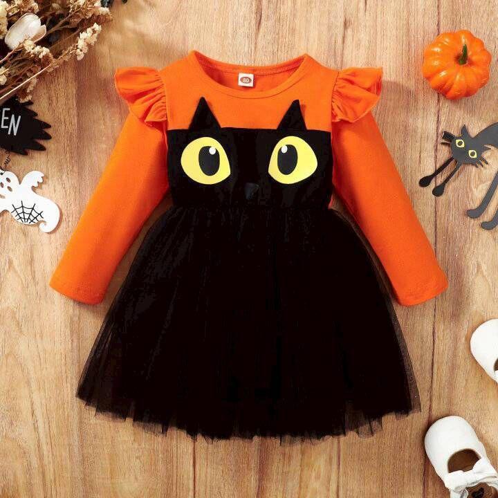 【新品 120cm】黒猫 ハロウィン ワンピース 子供 コスプレ_画像5