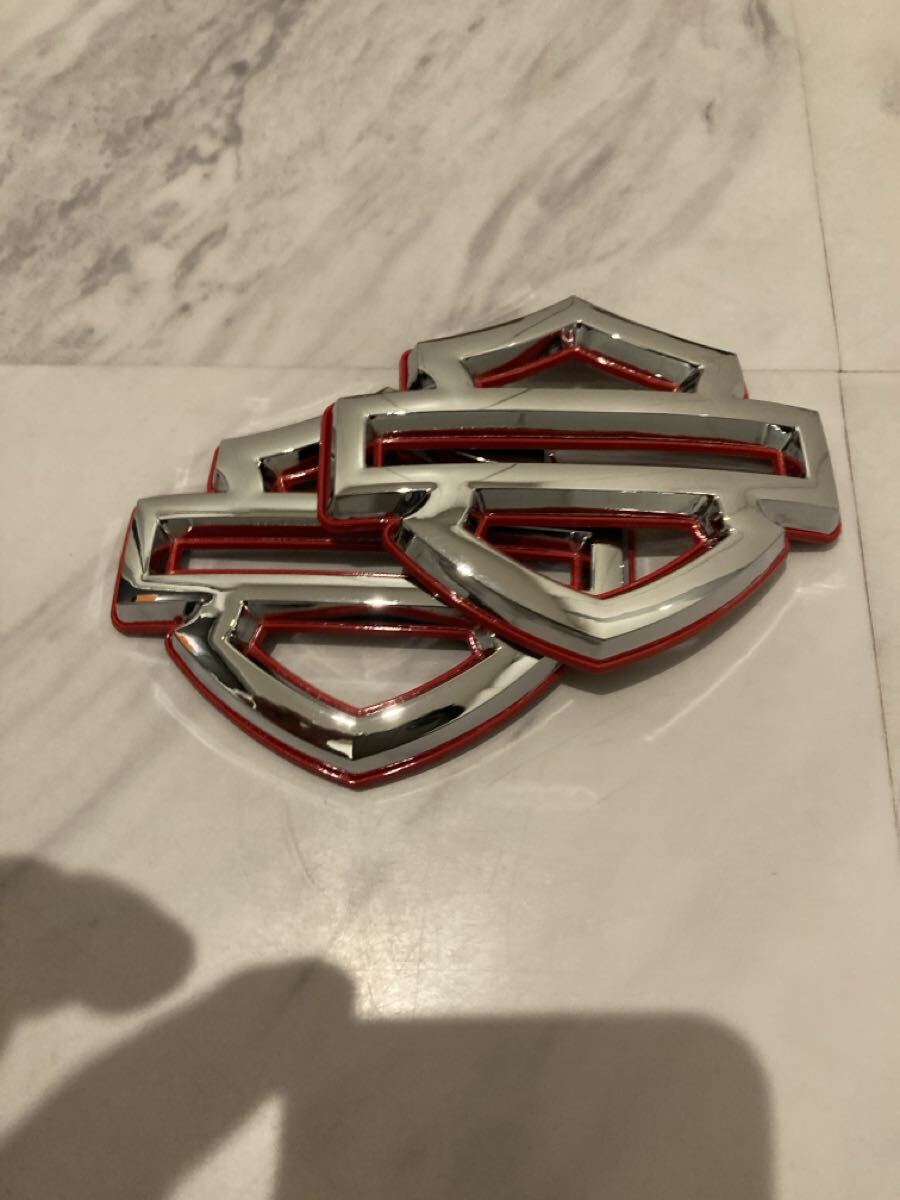 送料無料　ハーレー　3D cvo エンブレム　即納　　harley ステッカー　タンク　メッキ×レッド_画像1