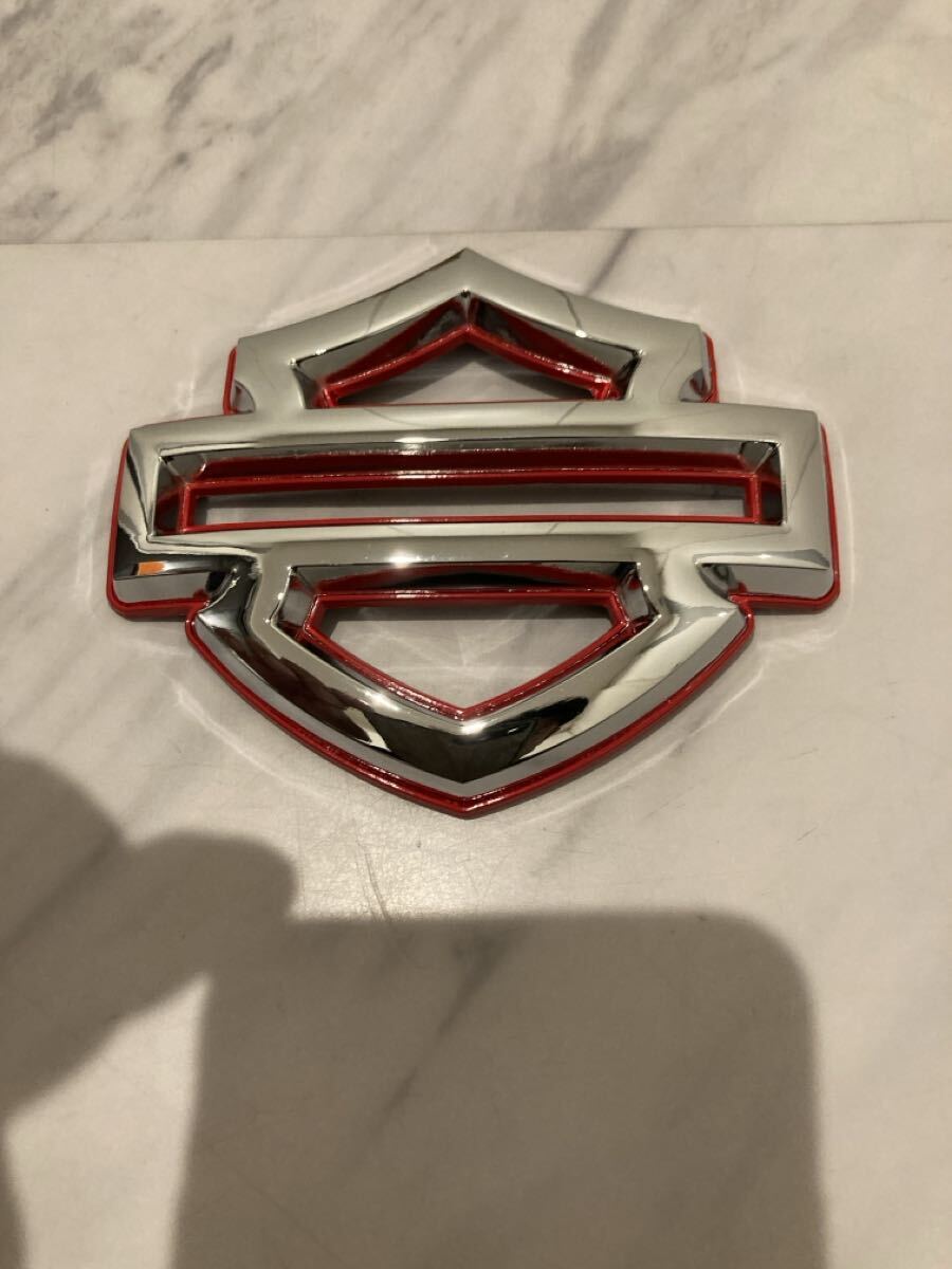 送料無料　ハーレー　3D cvo エンブレム　即納　　harley ステッカー　タンク　メッキ×レッド_画像2