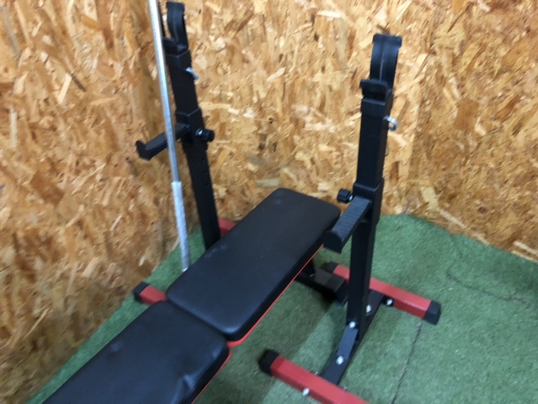 スクワットスタンドセット インクラインベンチ+バーベルシャフト 筋トレ エリア限定 大阪市平野区発 「4035」_画像3