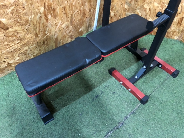 スクワットスタンドセット インクラインベンチ+バーベルシャフト 筋トレ エリア限定 大阪市平野区発 「4035」_画像4