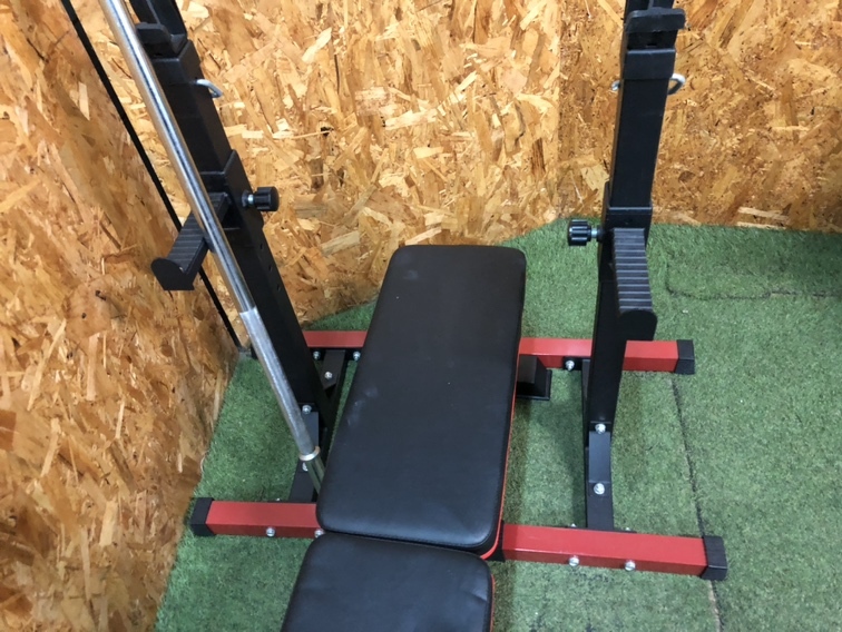 スクワットスタンドセット インクラインベンチ+バーベルシャフト 筋トレ エリア限定 大阪市平野区発 「4035」_画像6