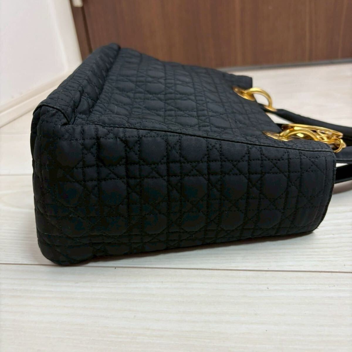 Christian Dior クリスチャンディオール レディディオール カナージュ ハンドバッグ ブラック 黒 ゴールド金具