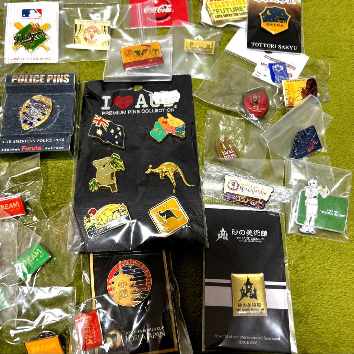 ピンバッジ まとめ DREAM JFAファンタジスタ 日韓ワールドカップYahoo コカコーラ MLB 鈴鹿 登山 観光 記念品 大量 ピンバッチ ピンズ