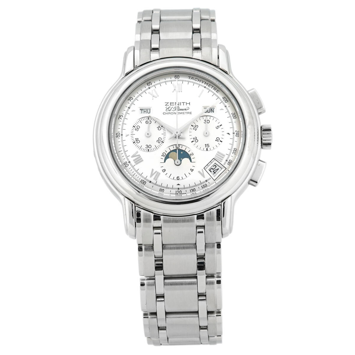 ZENITH ゼニス エル・プリメロ クロノマスター 02.0240.410/01 自動巻き シルバー文字盤 メンズ 保証書 (K-K784)_画像2