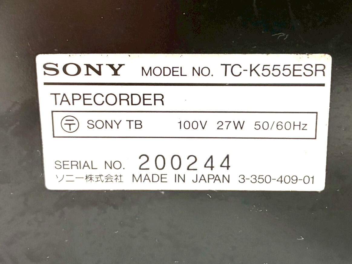 ■【ジャンク品】SONY/ソニー カセットデッキ TC-K555ESR テープコーダー オーディオ機(jī)器 レトロ（60128A3）