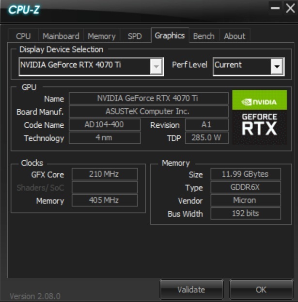 【中古】TUF-RTX4070TI-12G-GAMING ［ASUS TUF Gaming GeForce RTX 4070 Ti 12GB GDDR6X］