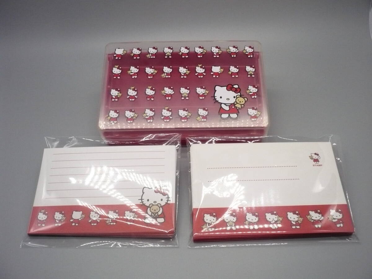 2004年 ハローキティ レターセット キティ＆くまのパペット ２段式収納ケース付き　便箋　封筒　HELLO KITTY サンリオ?。ㄖ泄?保管品）