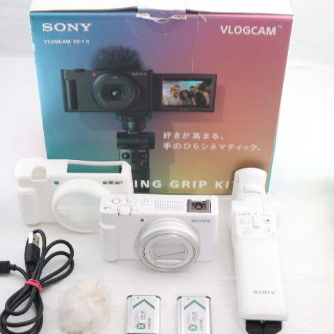 SONY(ソニー) コンパクトデジタルカメラ VLOGCAM Vlog用カメラ ZV-1II シューティンググリップキット(同梱グリップ:GP-VPT2BTホワイト_画像1