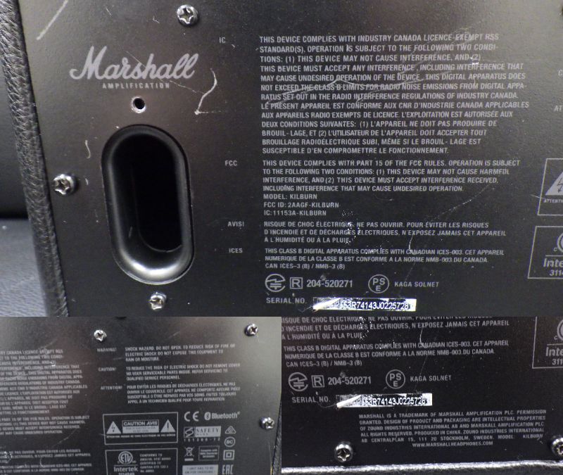#18605 Marshall ACTON Bluetooth スピーカー 通電確認(rèn)OK コード有り 動作未確認(rèn) 本品のみ 現(xiàn)狀品