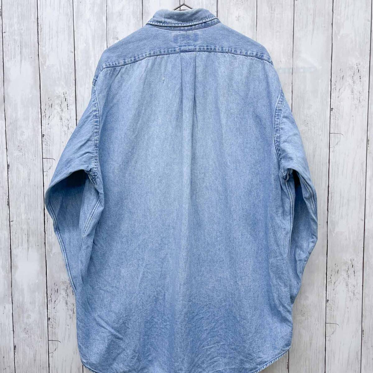 ラルフローレン Ralph Lauren 長袖シャツ メンズ ワンポイント デニムシャツ BLAIRE コットン100% Lサイズ 6-556_画像9