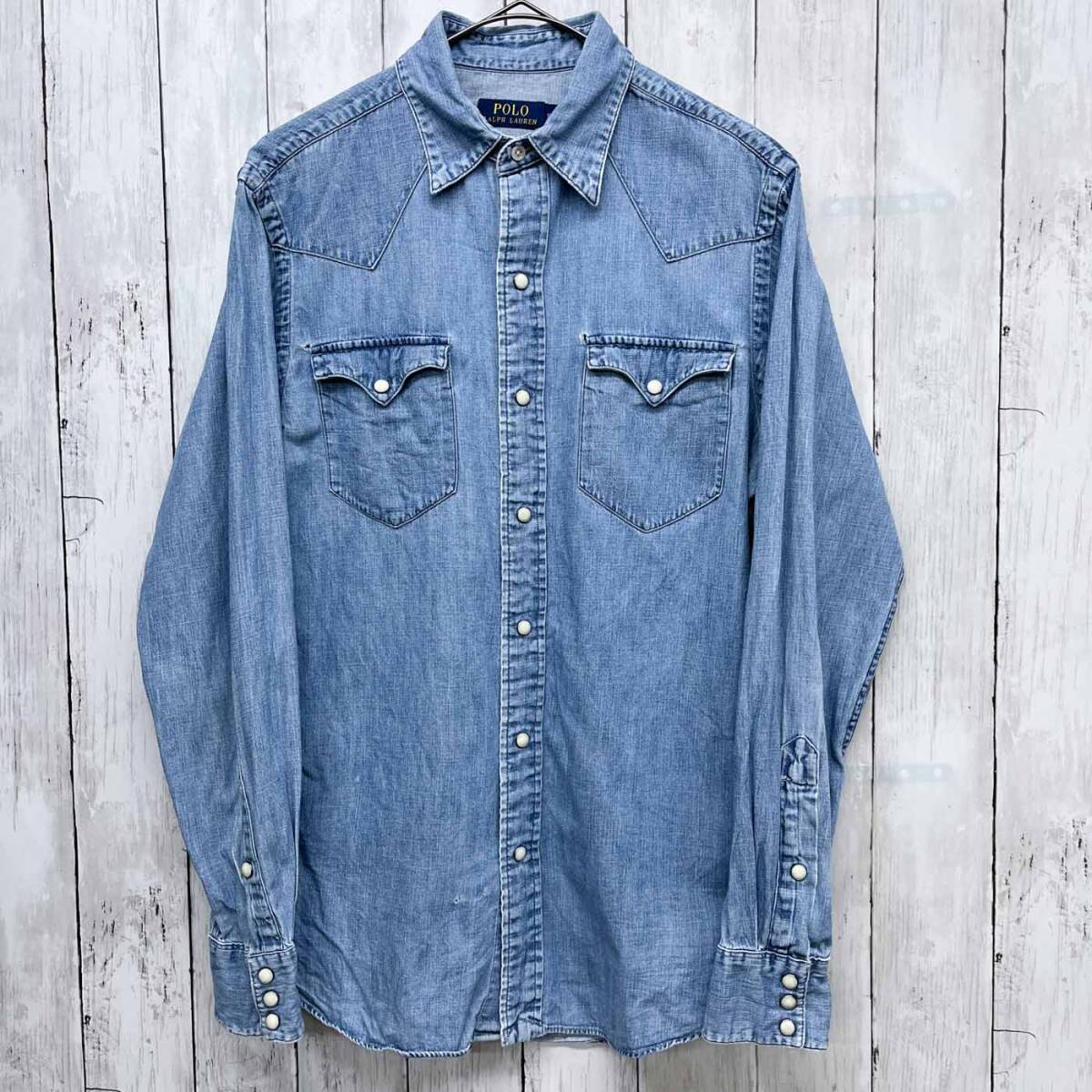 RRL Ralph Lauren ラルフ XL 長袖シャツ ウエスタン デニム ラルフローレン Ralph Lauren 長袖シャツ メンズ ウエスタン