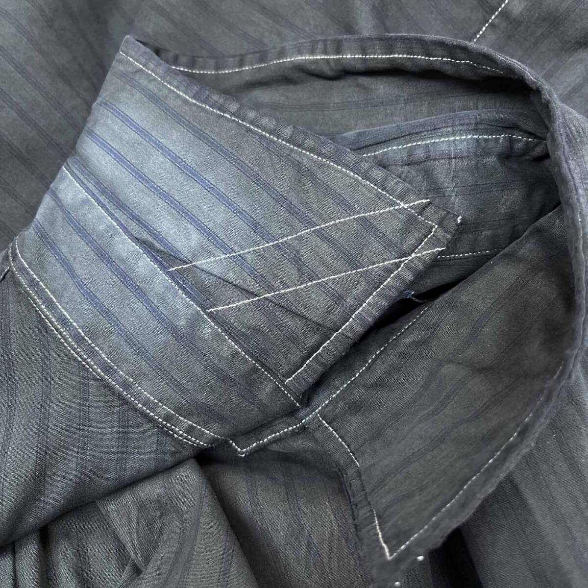 ラルフローレン Ralph Lauren 長袖シャツ メンズ ストライプ CURHAM CLASSIC FIT コットン100％ 16 1/2 L~XLサイズ 6-573_画像8
