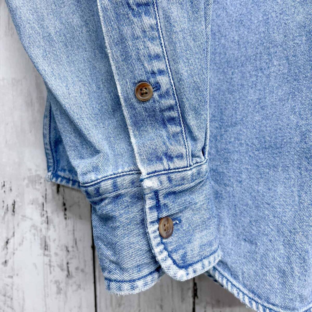 ラルフローレン Ralph Lauren SPORT 長袖シャツ レディース ワンポイント デニムシャツ コットン100％ 8 L相当サイズ 6-582_画像5