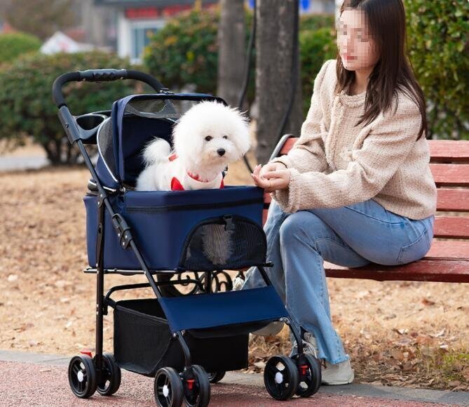 高品質(zhì)☆ペットカート 折りたたみ 軽量 ペット 4輪 ホルダー 収納 耐荷重15kg 中型犬 小型犬 介護(hù)用 散歩用 犬 貓 カート シニア犬