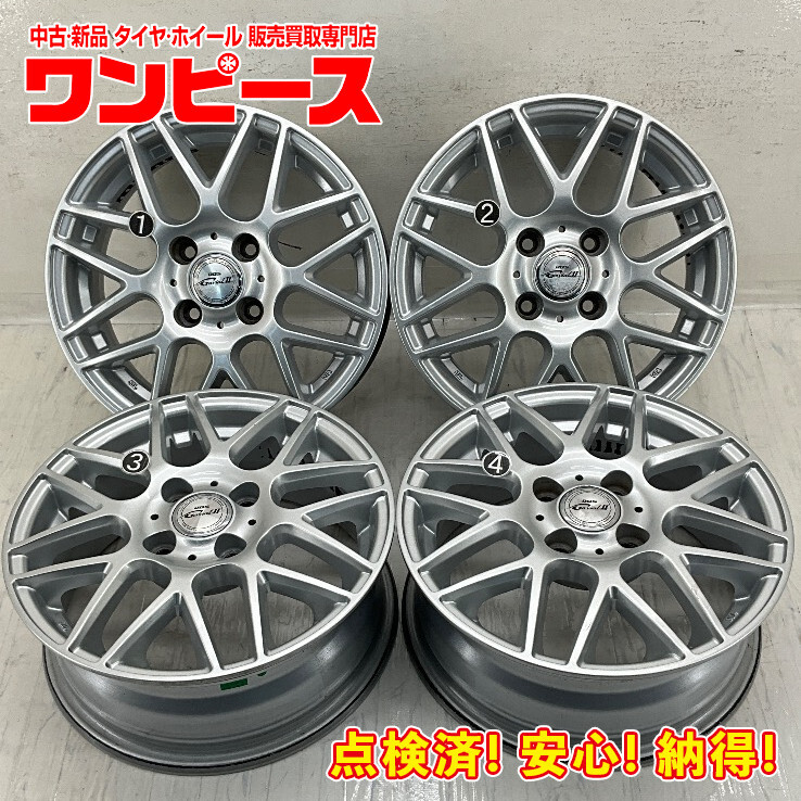 中古アルミホイール 4本セット 14×5.5J +42 4穴 PCD100 14インチ DOS c2589の画像1