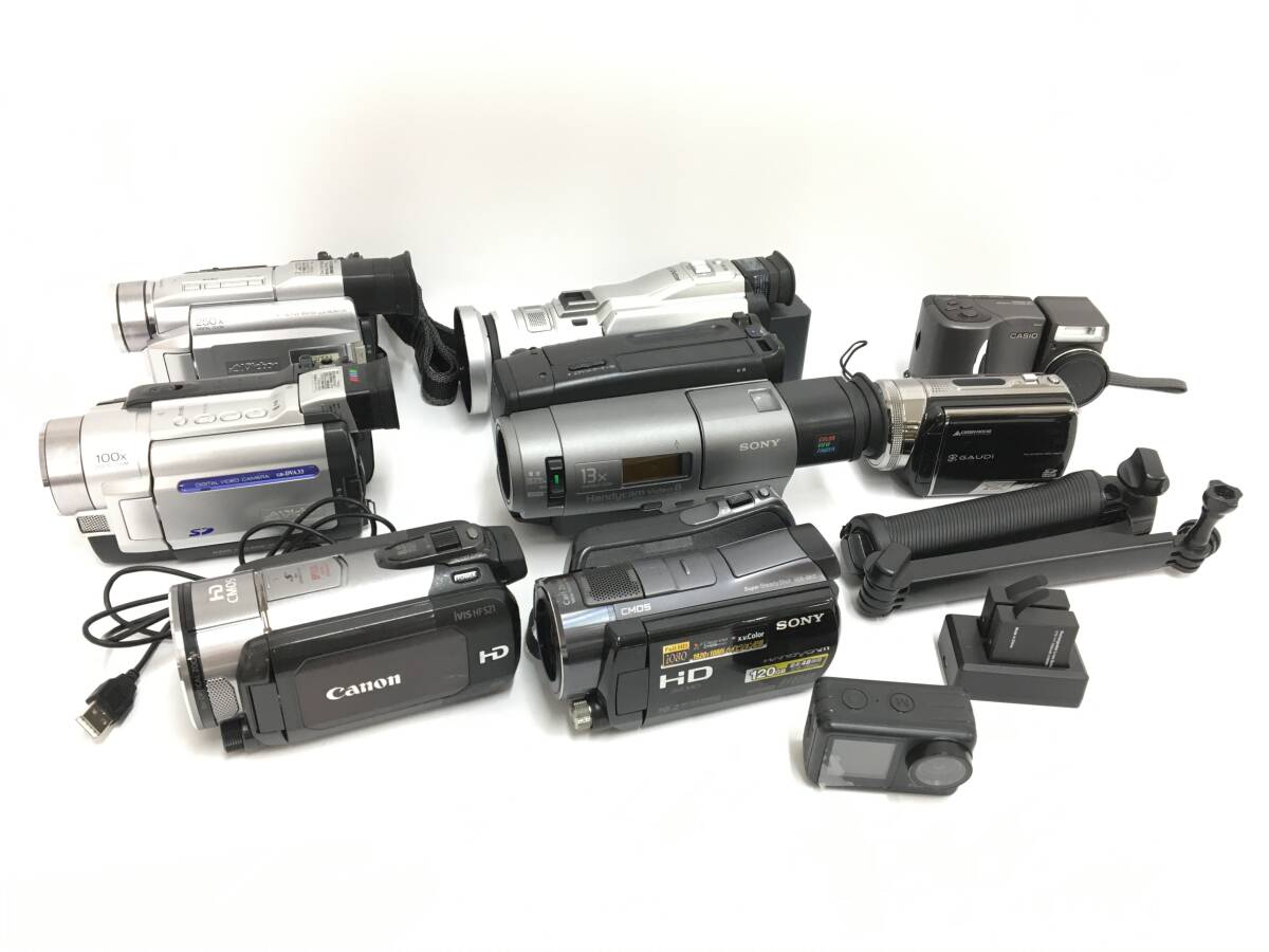 ☆ ビデオカメラ まとめ ☆ AKASO + SONY HDR-SR12 + CCD-TR270 + Canon iVIS HF S21 他 5臺(tái) アカソ ソニー キャノン ヴィクター 