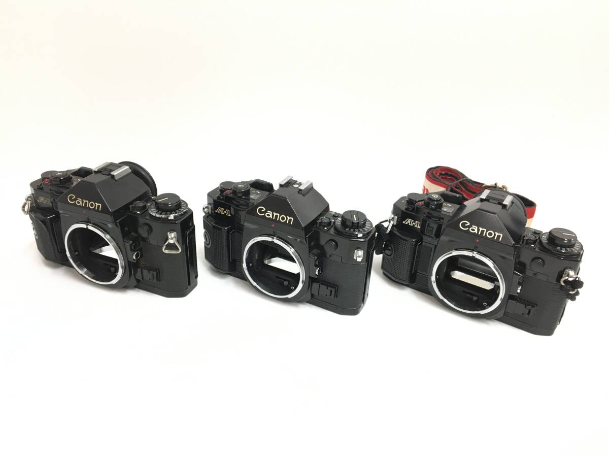 ☆ Canon フィルム一眼カメラ まとめ 3 ☆ F-1 + A-1 ×3 + AE-1 ×2 + T50 + FD 50mm 1:1.4 S.S.C. 他 レンズ4本 キャノン