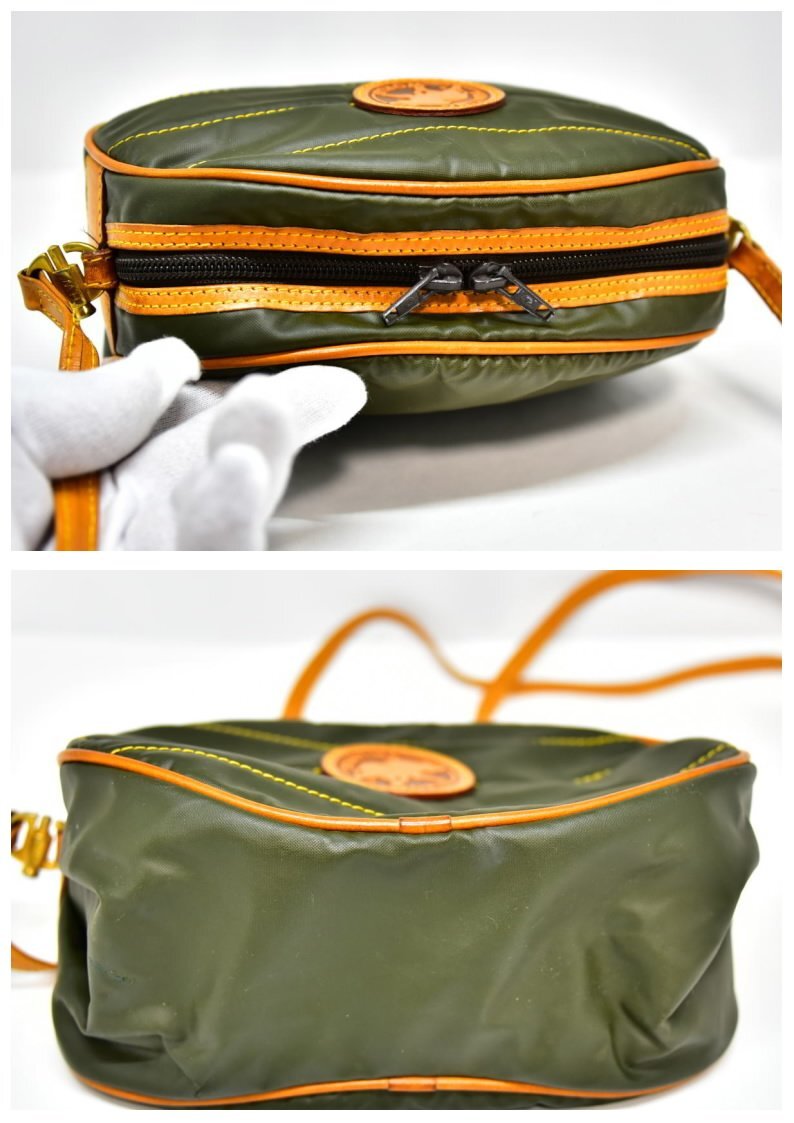 美品 鑑定済 ハンテイング ワールド Hunting World ミニショルダーバッグ カーキ 即日配送 K415-10