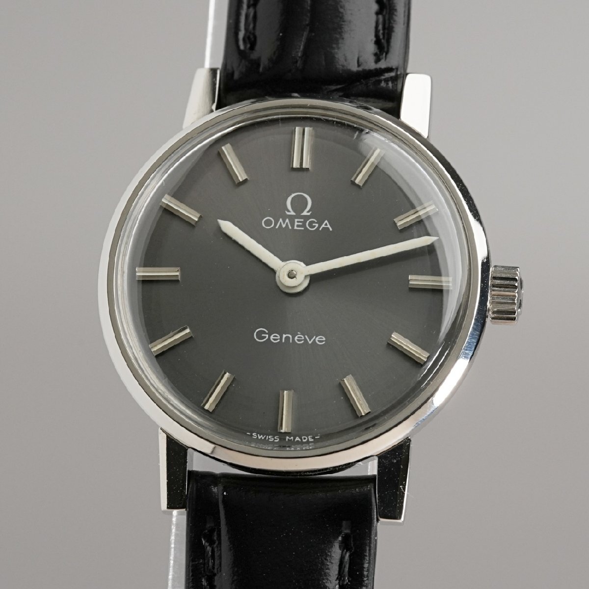 【OH済】1974年 オメガ アンティーク cal625 ジュネーブ 手巻き グレー ポストヴィンテージ_画像1