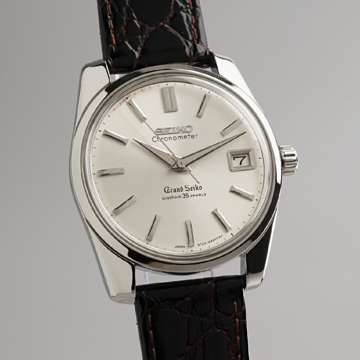 【OH済】1965年製 グランドセイコー 5722-9990 アンティーク GS57 獅子メダル クロノメーター表記 希少 手巻 ヴィンテージ_画像3