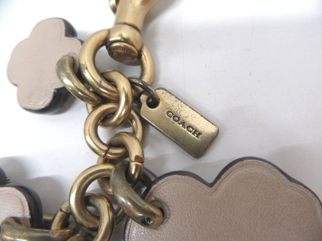 9376RMZ5◇COACH コーチ ティーローズ バッグチャーム キーリング◇中古