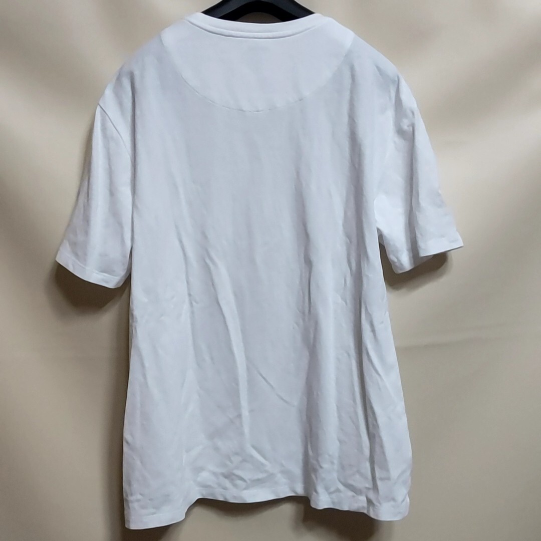 ② ZARA ザラ XL 白色 ホワイト 胸 ポケット 鹿の子 Tシャツ 半袖 トップス 丸首 クルーネック カジュアル メンズ_画像2
