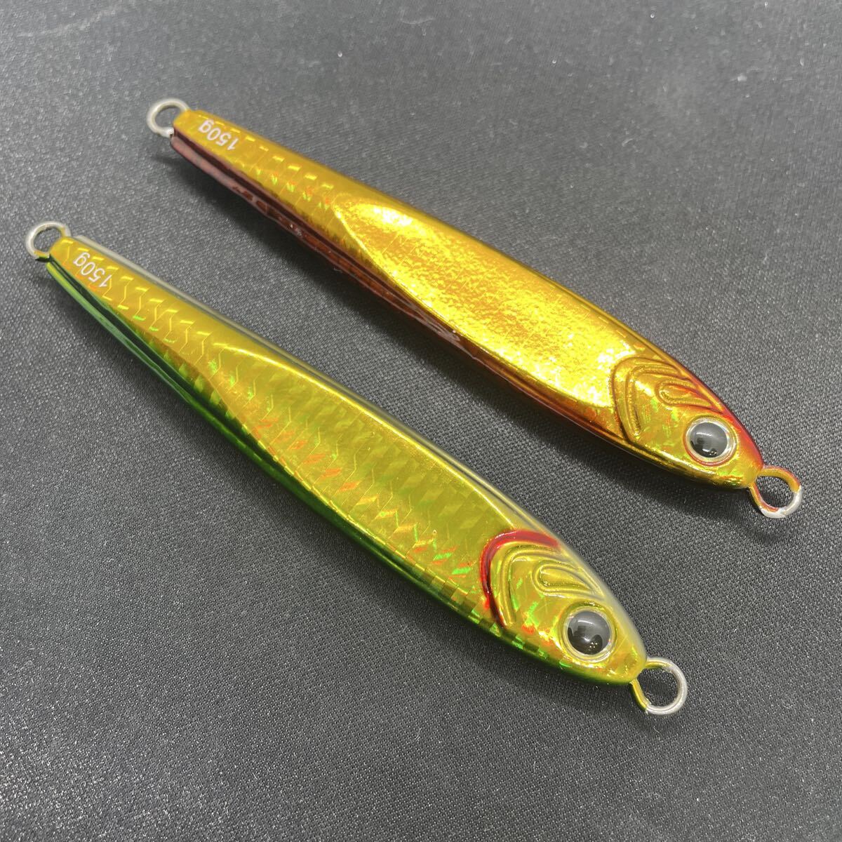 ★美品 送料無料 ①★ダイワ ソルティガ TGベイト 150g 2本セット 2個 アカキン ミド TG BAIT タングステン daiwa SALTIGA ジグ ジギング_画像7