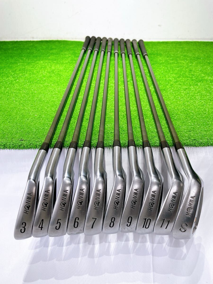 ★程度良好♪希少 金モグラ 4星 GP★HONMA LB-708 H&F CAVITY ホンマ LB708 金モグラ アイアンセット 10本 #3-11Sw R1 4S ゴールド 本間 _画像6