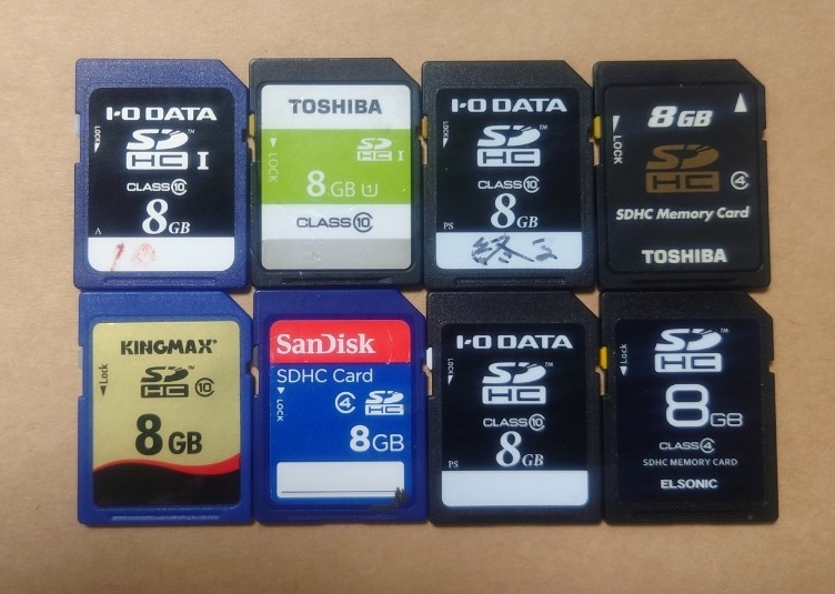 SDHCカード 8GB 8枚セット メモリーカード ジャンク 中古 SDカード SanDisk_画像1