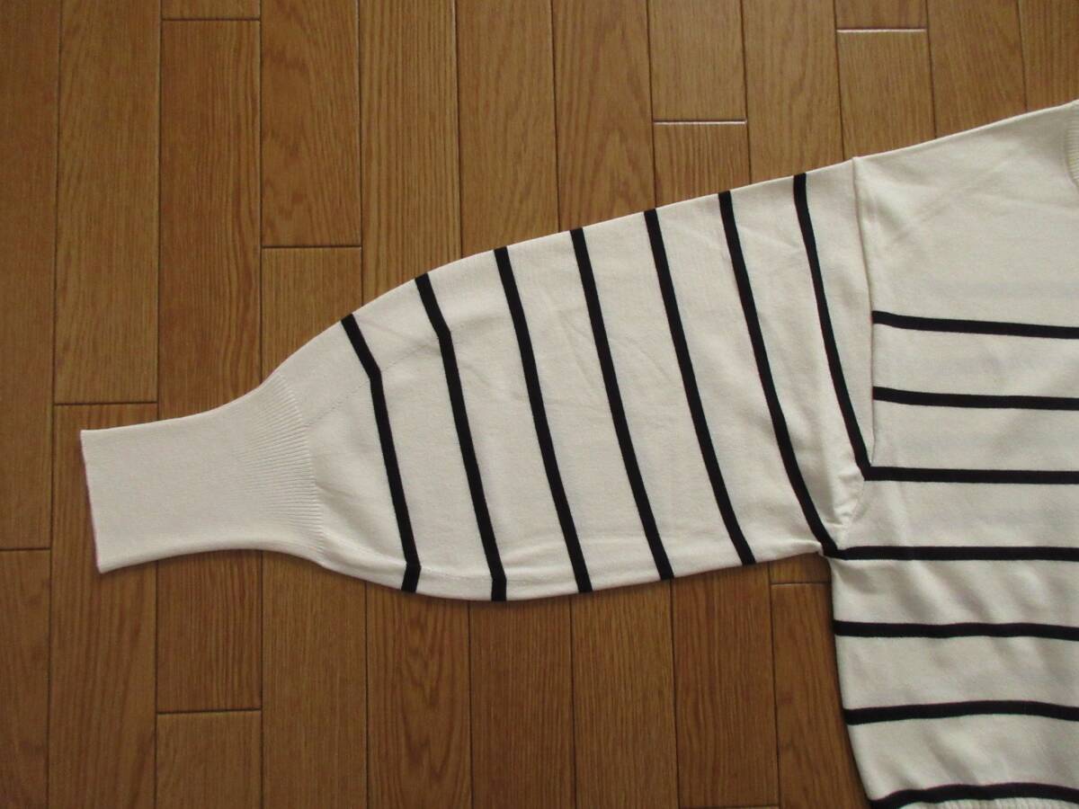 GLOBAL WORK グローバルワーク　スッキレイ クルーネック プルオーバー　（アイボリー×ネイビー　ボーダー）　XSサイズ　_画像10