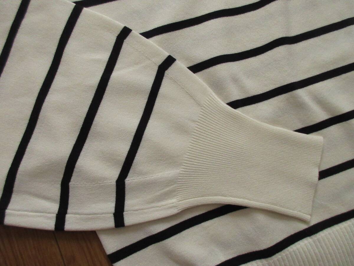 GLOBAL WORK グローバルワーク　スッキレイ クルーネック プルオーバー　（アイボリー×ネイビー　ボーダー）　XSサイズ　_画像9