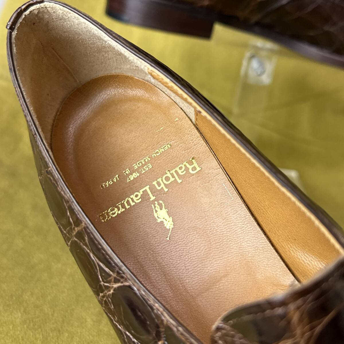 未使用 RALPH LAUREN クロコダイルレザー シングルモンクシューズ 24.5 日本製 ビジネス レディース クロコ メンズ23.0相当 _画像6