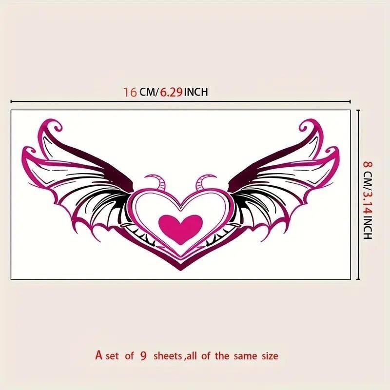 【タトゥーシール】★お得な9枚セット ラブパターン ハート フェイクタトゥー 6cm×8cm 手首 腕 セクシー コスプレ 防水・耐久性(S01~S09)_画像5