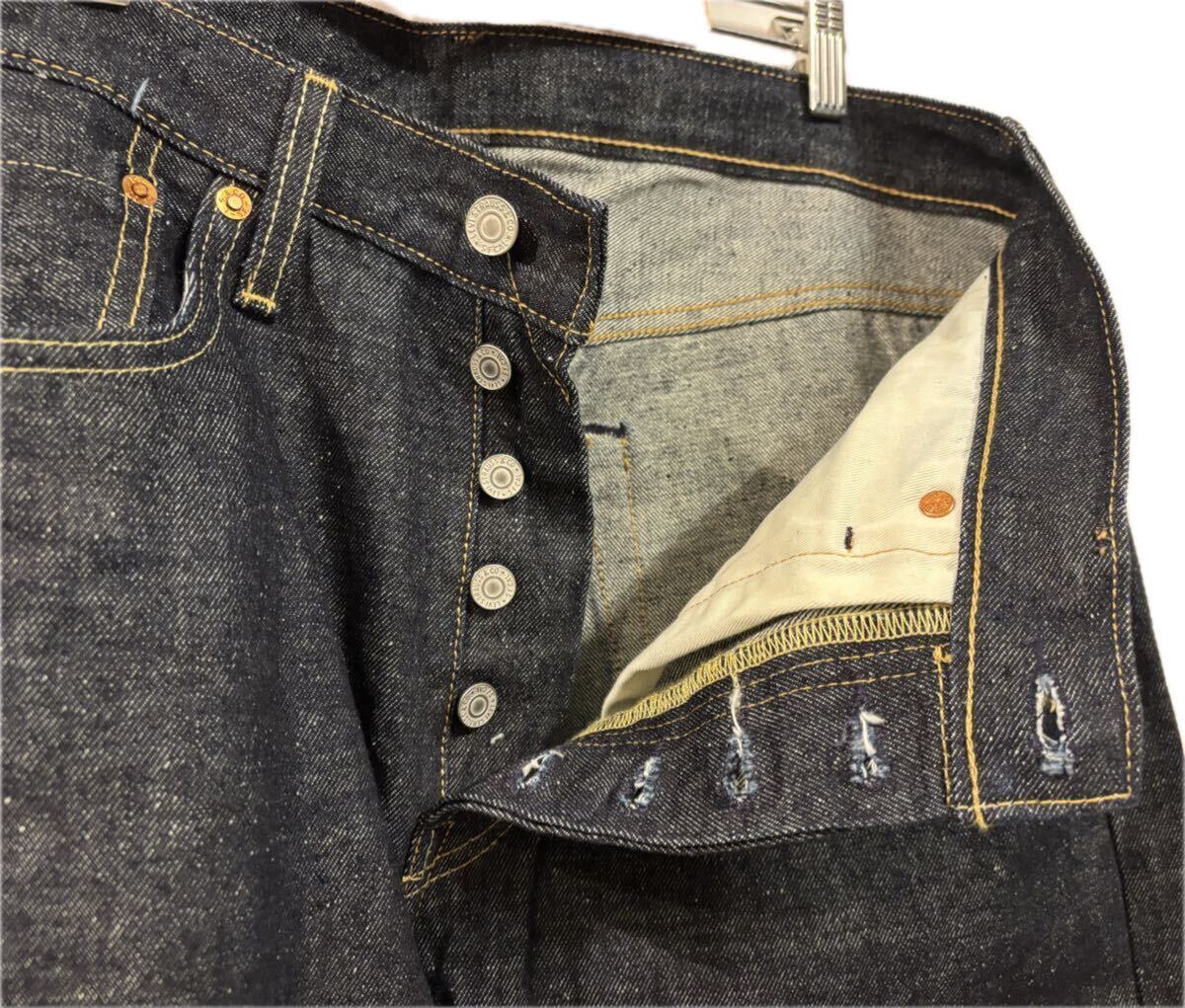 濃紺 LEVI'S リーバイス 501 SELVEDGE DENIM 501 セルビッチ デニム ボタンフライ ヘンプ 501-3516 w32_画像7