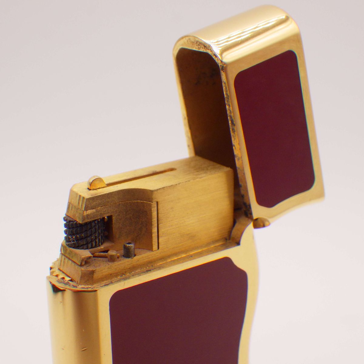 37700E/b【1円スタート】Van Cleef & Arpels ヴァンクリーフ&アーペル ライター ボルドー×ゴールド レア 希少 喫煙具