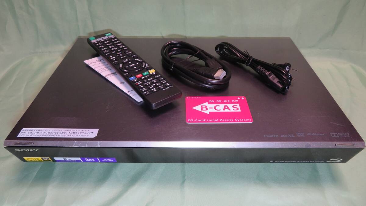 【twi25-0320】送料込★SONY BDZ-ET2000 HDD 3TB 新同品交換済/ 3番組同時(shí)録畫(huà) 無(wú)線LAN內(nèi)蔵/ リモコン付/ 動(dòng)作OKブルーレイレコーダー★