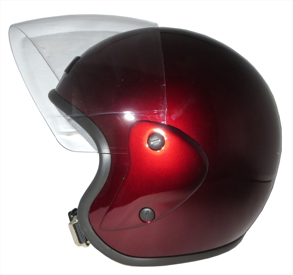 ZK-400 ジェットヘルメット（ワインレッド）UVカット ハードコートシールド標(biāo)準(zhǔn)裝備 全排気量対応 サイズ調(diào)整スポンジ付き S~L調(diào)整可