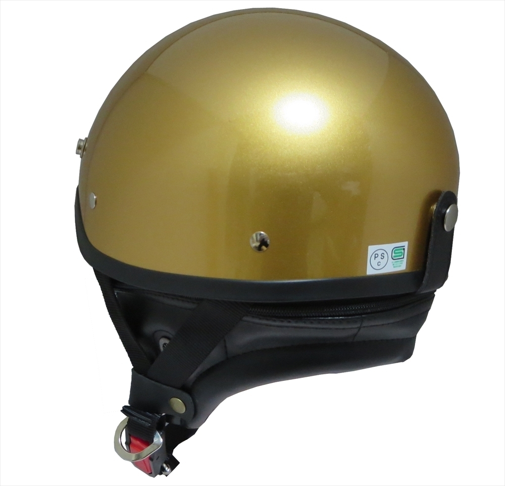 ZK-600 ハーフジェット 特別涂裝色(ゴールド) SG公認(rèn) 耳あて脫著可能！ ポリスヘルメット ポリヘル