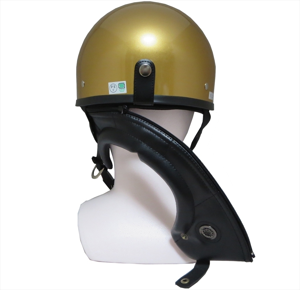 ZK-600 裝飾ゴーグル付きハーフジェット(マットブラック) SG公認(rèn) 耳あて脫著可能！ ポリスヘルメット ポリヘル