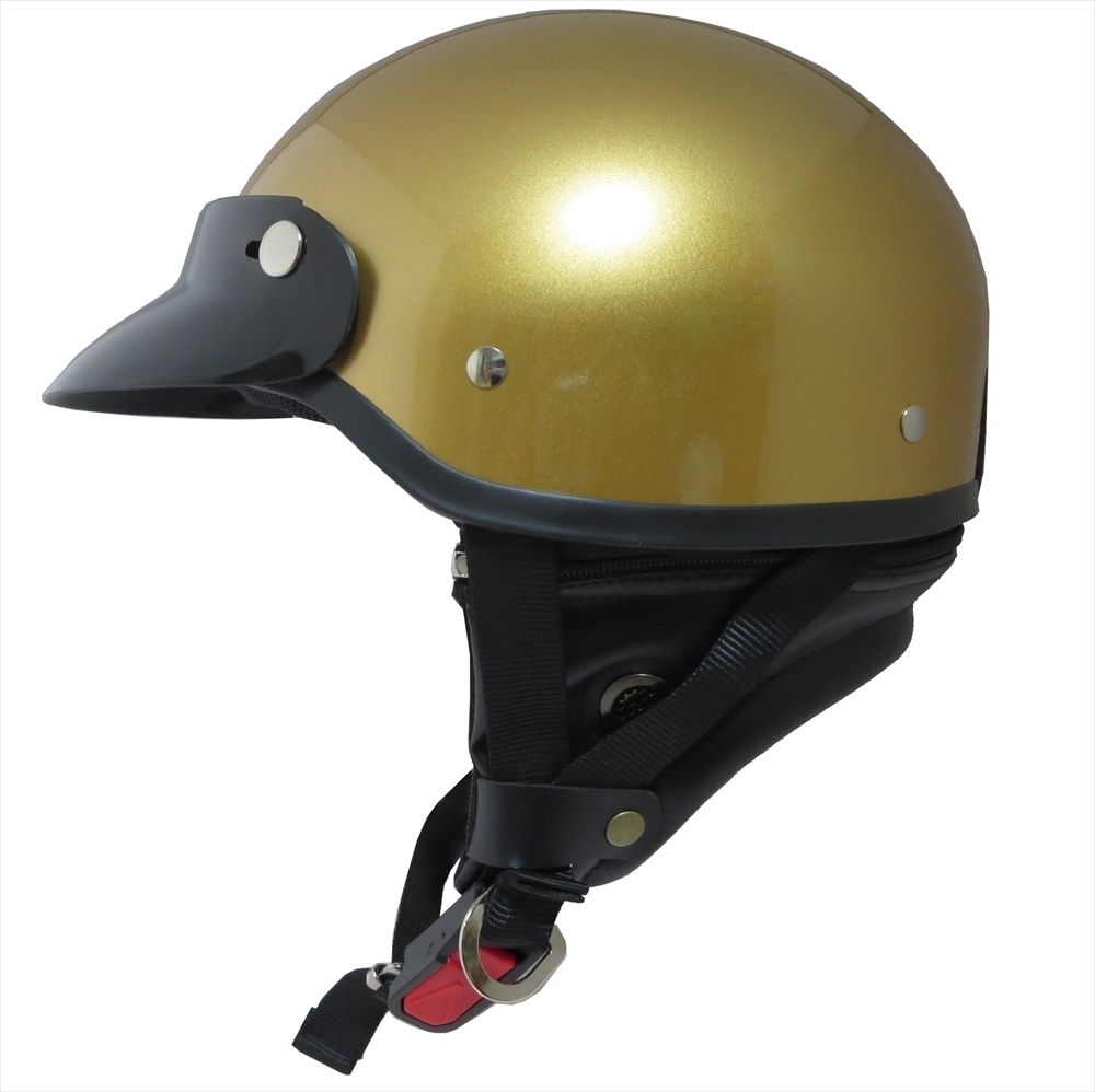 ZK-600 バイザー付きハーフジェット 特別涂裝色(ゴールド) SG公認(rèn) 耳あて脫著可能！ ポリスヘルメット ポリヘル