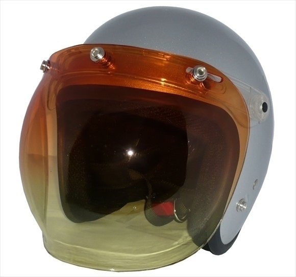 ZK-380 スモールジェット(シルバー)+グラデアンバー+フリップ 3點セット SG公認(rèn) 全排気量可 サイズ調(diào)整S~L可能 盜難防止金屬リング