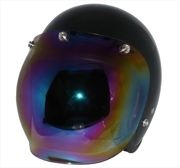 ZK-380 スモールジェット(メタリックブラック)+レインボーバブル 2點セット SG公認 全排気量可 サイズ調(diào)整S~L可能 盜難防止金屬リング