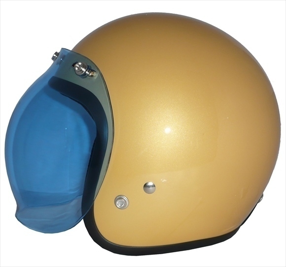 ZK-380 スモールジェット(ゴールド)+ブルーシールド 2點セット SG公認(rèn) 全排気量可 サイズ調(diào)整S~L可能 盜難防止金屬リング