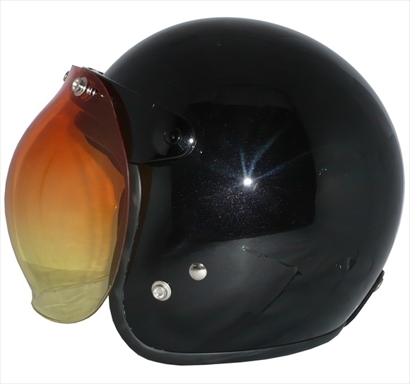 ZK-380 スモールジェット(メタリックブラック)+グラデアンバー+フリップ 3點(diǎn)セット SG公認(rèn) サイズ調(diào)整S~L可能 盜難防止金屬リング