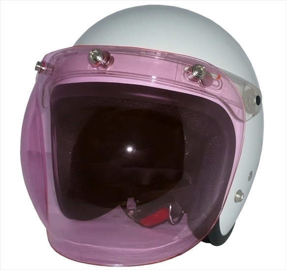 ZK-380 スモールジェット(パールホワイト)+ピンクバブル+フリップ 3點(diǎn)セット SG公認(rèn) 全排気量可 サイズ調(diào)整S~L可能 盜難防止金屬リング