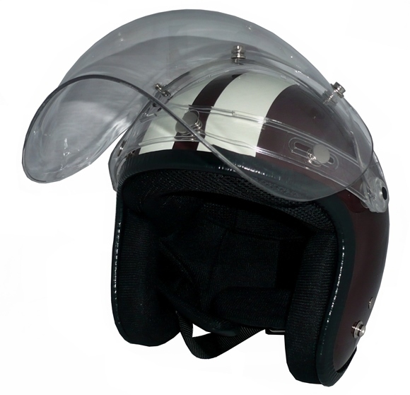 ZK-300 スモールジェット(ブラウン/アイボリ)+クリア+フリップアップ SG公認 全排気量可 サイズ調整S~L可能 內裝を外して洗える！