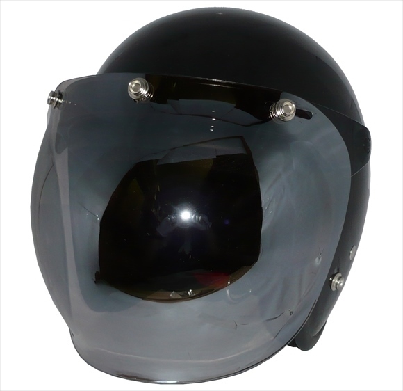 ZK-380 スモールジェット(メタリックブラック)+スモークミラー+フリップ 3點セット SG公認 サイズ調(diào)整S~L可能 盜難防止金屬リング