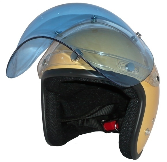 ZK-380 スモールジェット(ゴールド)+ブルー+フリップ 3點(diǎn)セット SG公認(rèn) 全排気量可 サイズ調(diào)整S~L可能 盜難防止金屬リング