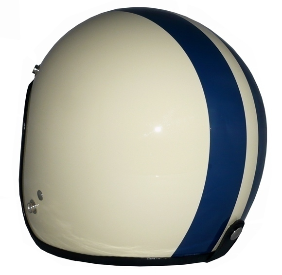 ゴーグル付スモールジェット（アイボリ/ネイビ） SG公認 全排気量可 調整スポンジ付屬 內裝を外して洗える！